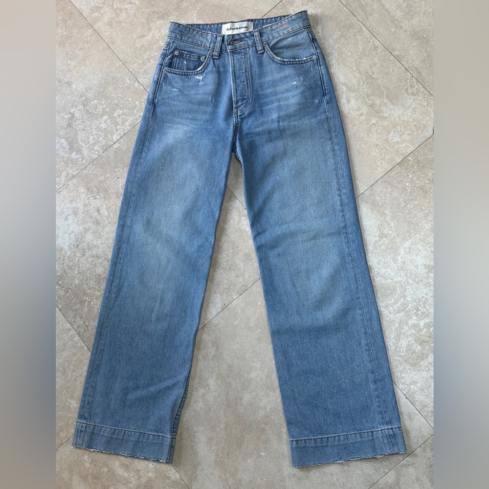Reformation Blue Denim Jeans in size 24 only worn once